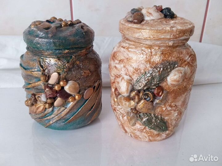 Подарок. Баночка стеклянная, декупаж