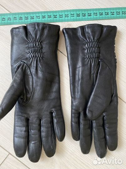 Перчатки женские кожаные черный 6,5 размер
