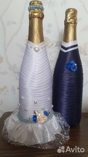 Для свадьбы: бутылки шампанского, свечи (очаг)