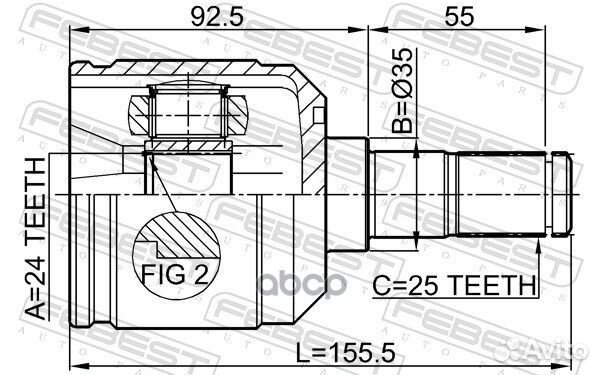 ШРУС внутренний 0411-E55 Febest