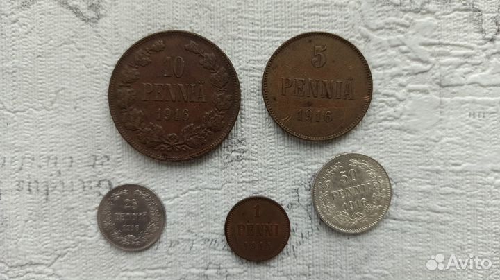 Русская Финляндия: набор монет дореволюционных мон
