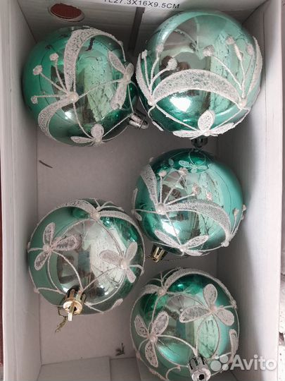 Набор елочных игрушек шарики сосулки