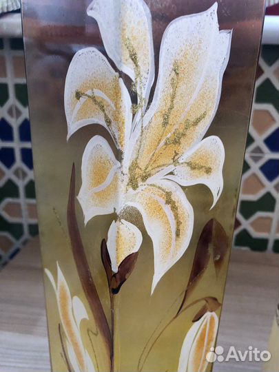 Ваза цветное стекло 2 шт