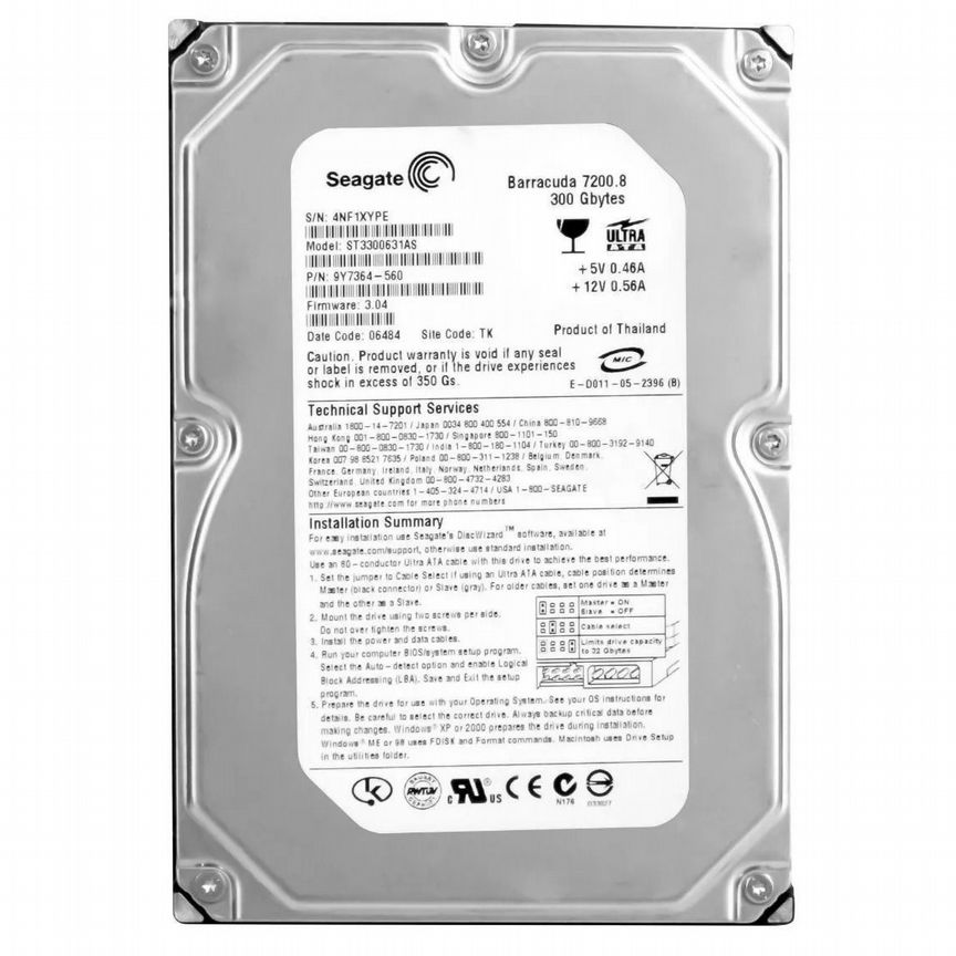 [ST3300631AS] Жесткий Диск Seagate 300gb 3.5" Hdd St3300631as