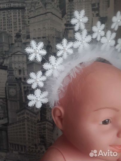 Ободок снежинки мелкие