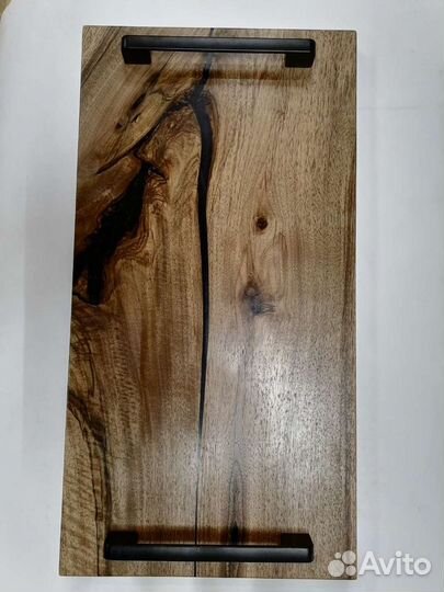 Поднос деревянный. Массив. Орех. Карагач. Лофт