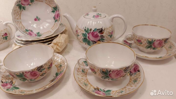 Чайный сервиз лфз Роза Сетка, Дачный 21/6
