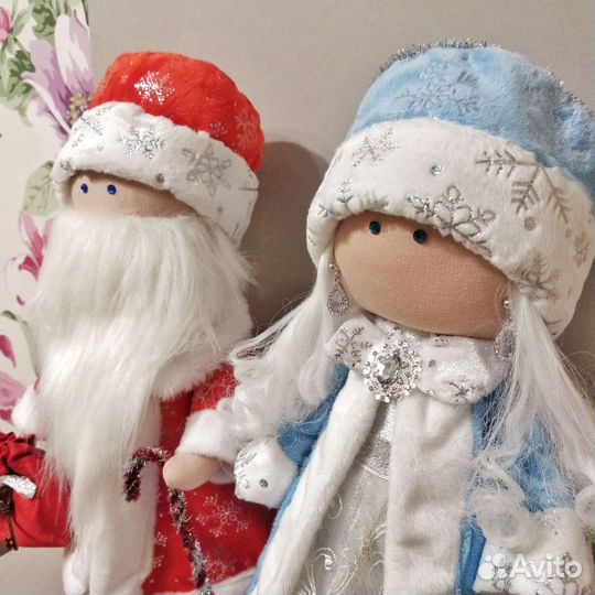 Интерьерные куклы Дед мороз и Снегурочка