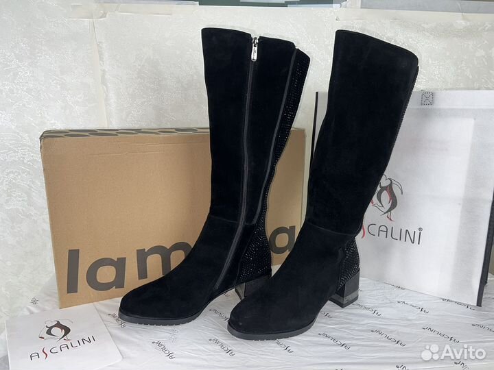 Сапоги женские зимние 41 ascalini кожа мех