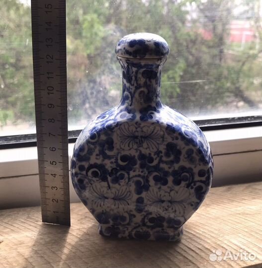 Фарфоровый бутылек, ручная работа, старинный