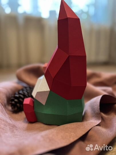 Новогодний гном из бумаги