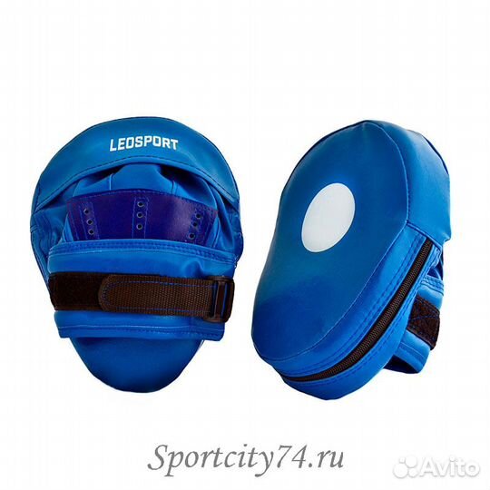 Лапа боксерская Leosport загнутая пара экокожа