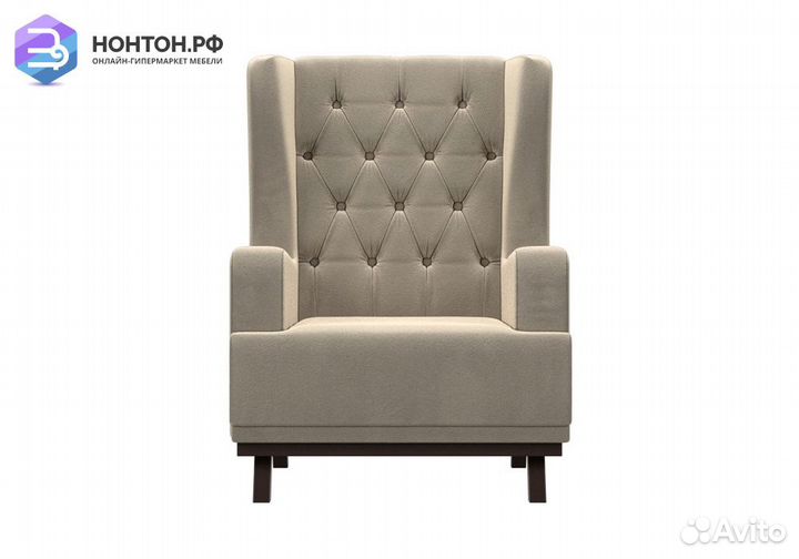 Кресло Джон Люкс микровельвет бежевый