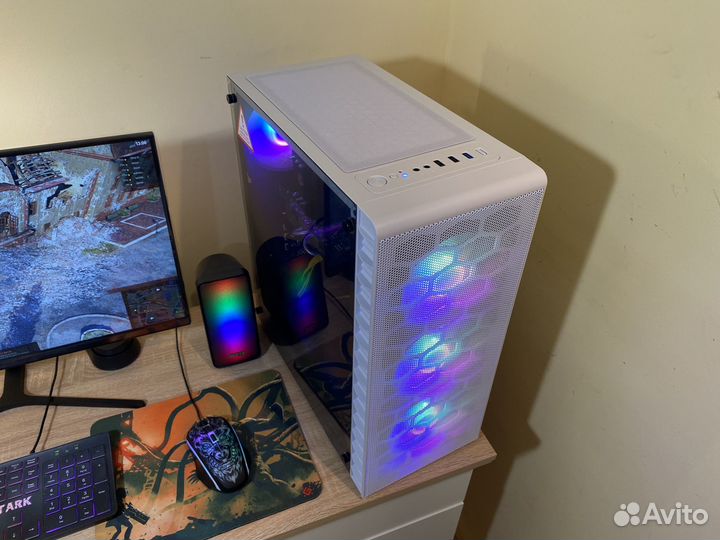 Бюджетный Игровой пк RX с монитором: White