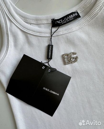 Белая майка Dolce gabbana premium