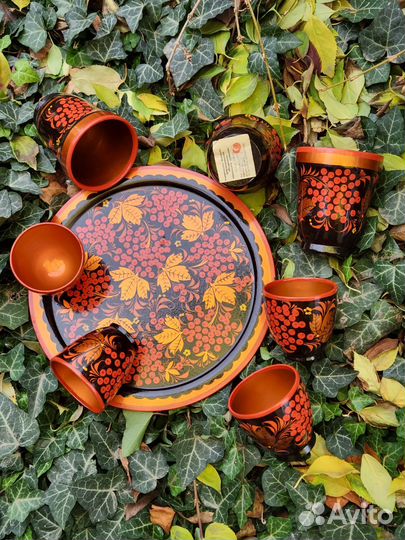 Цена за все набор хохломв подарочный СССР роспись