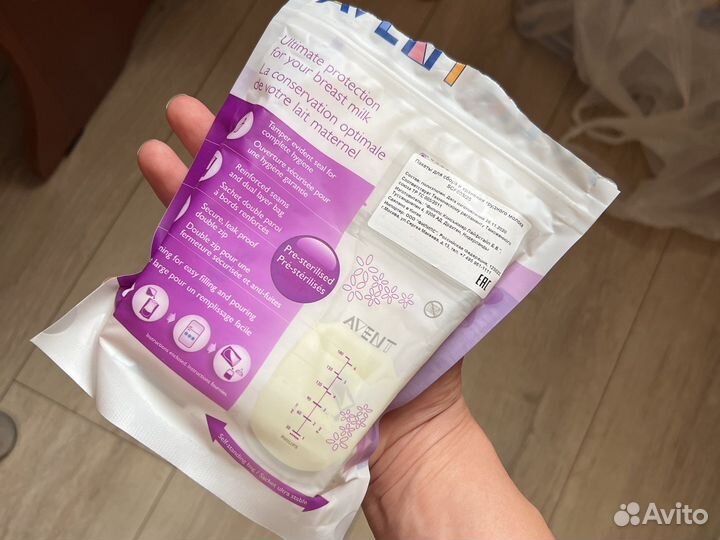 Пакеты для сбора и хранения грудного молока avent