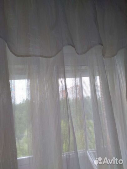 Красивый тюль с ламбрикеном Шторы в полоску