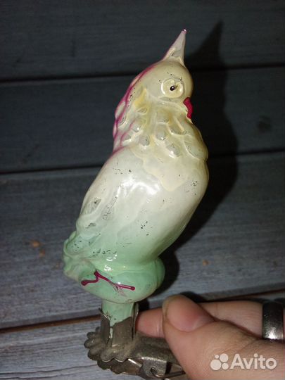 Елочная игрушка Голубь яркий СССР