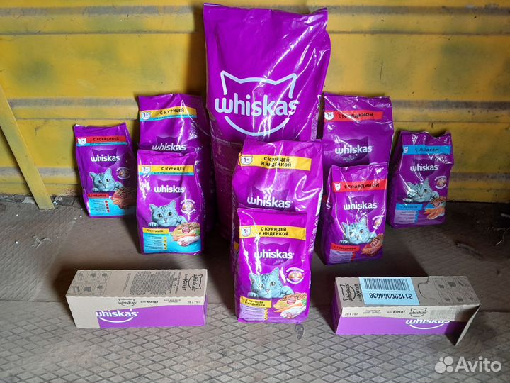 Корм для кошек Вискас сухой и влажный Whiskas