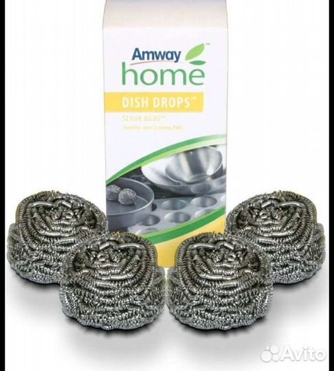 Чудо металлическая губка Amway Dish Drops, 4шт