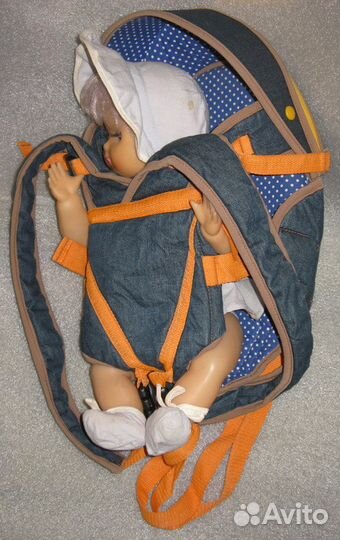 Рюкзак кенгуру переноска для детей Original jeans