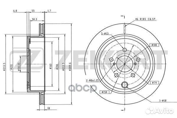 Диск торм. зад. Subaru BRZ I 11- Outback (BR)