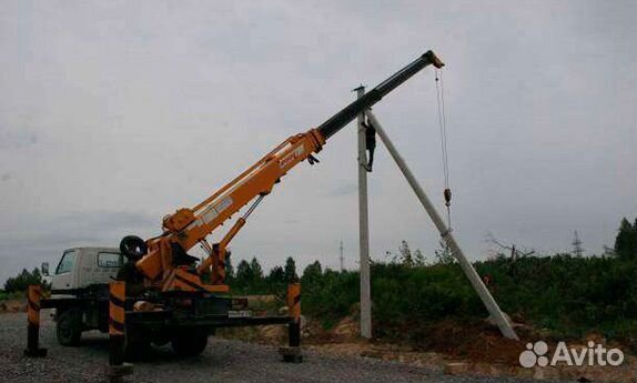 Монтаж опор лэп / Установка столба электрического