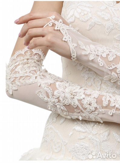 Перчатки-митенки свадебные