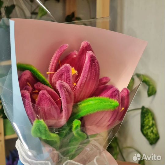 Тюльпаны из синельной проволоки/букет на 8 марта