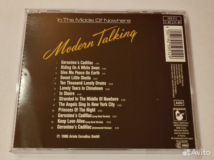 Cd Modern Talking - In The Middle Of Nowhere (The