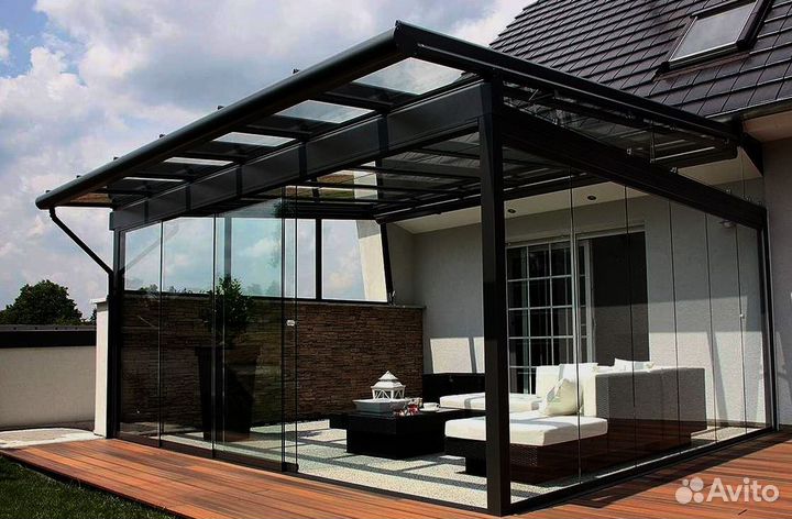 Стеклянный козырек от производителя