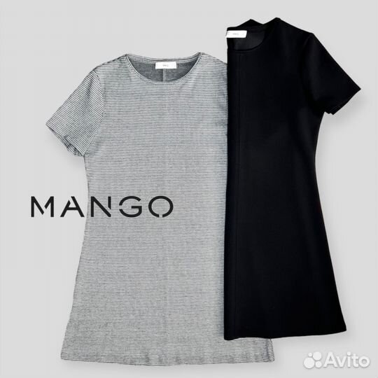 Платье Mango 165 (М) черное, серое школьное