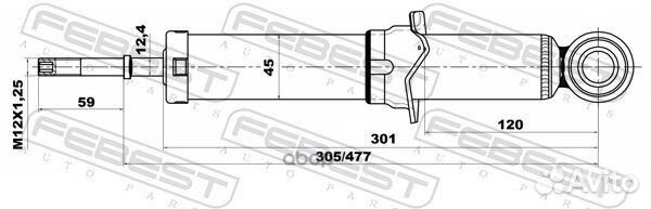 Амортизатор зад прав/лев 01658183R Febest