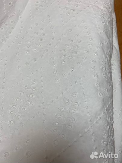 Ткань Шитье хлопок белый трикотаж кружево