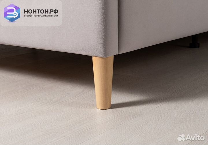 Кровать Микаса светло-серая / терракотовая