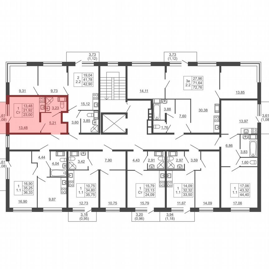 Квартира-студия, 23 м², 3/11 эт.