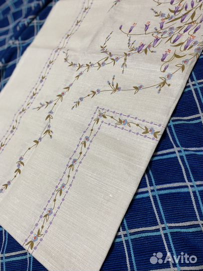 Скатерть лен СССР с колокольчиками