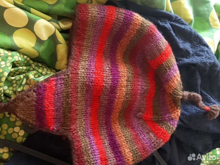 Шапка детская шерстяная с подкладкой флис