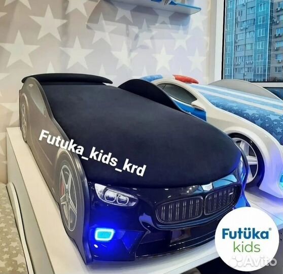 Кровать машинка Uno Plus черная