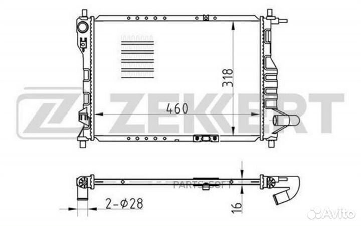 Радиатор охлаждения Шевроле Spark (M200) 05