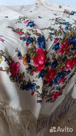 Платок шаль шерсть, платок винтаж