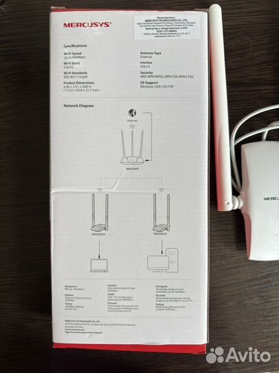 Wi-Fi USB-адаптер высокого усиления mercusys
