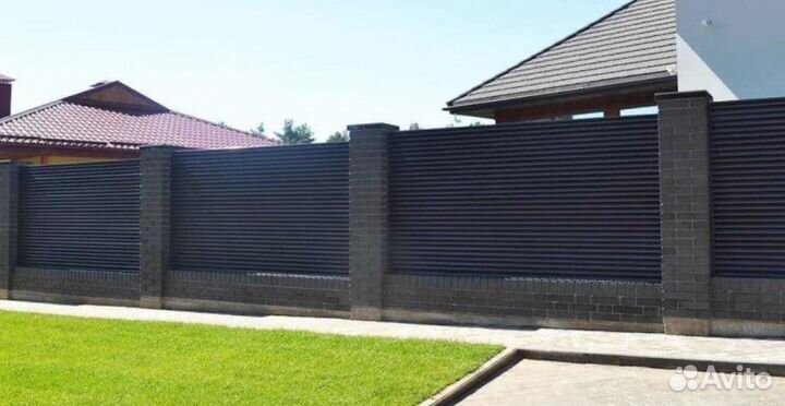 Монтаж забора жалюзи