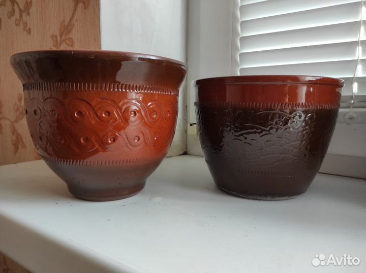 Керамические глиняные горшки, кашпо