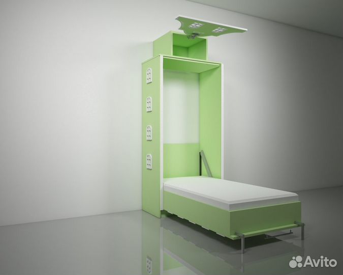 Подъемная откидная шкаф кровать домик детская Б-14