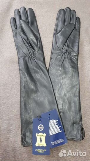 Длинные кожаные перчатки
