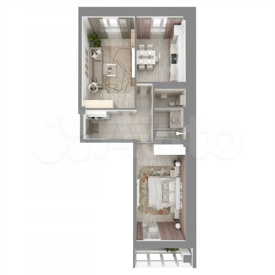 2-к. квартира, 57,1 м², 16/16 эт.