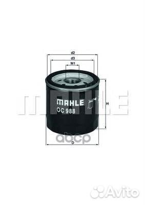 Фильтр масляный 'OC988 Mahle/Knecht
