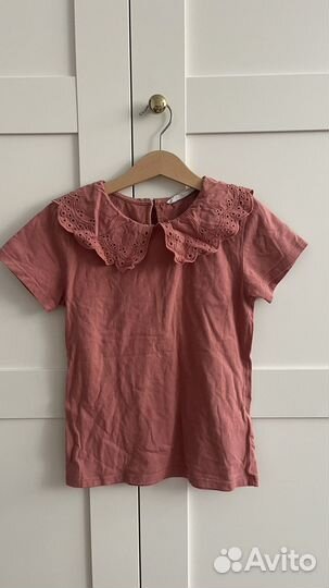 Футболка с воротником hm 122 для девочки